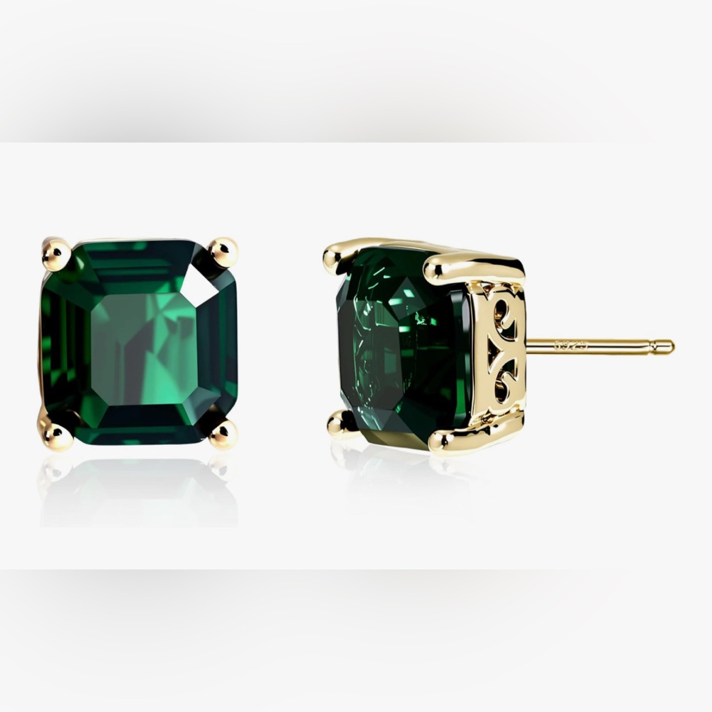 Gorgeous Neiman Marcus 18kt Dip Square Emerald Earrings